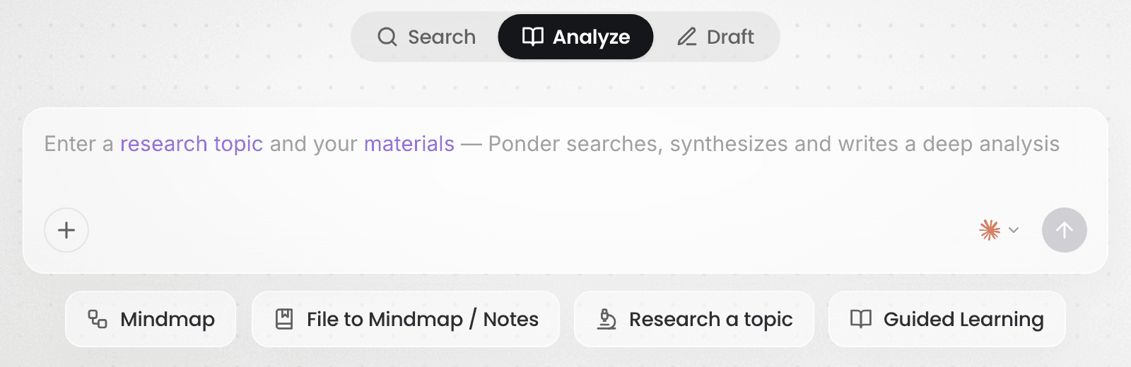 The four most common ways to start under the Analyze tab