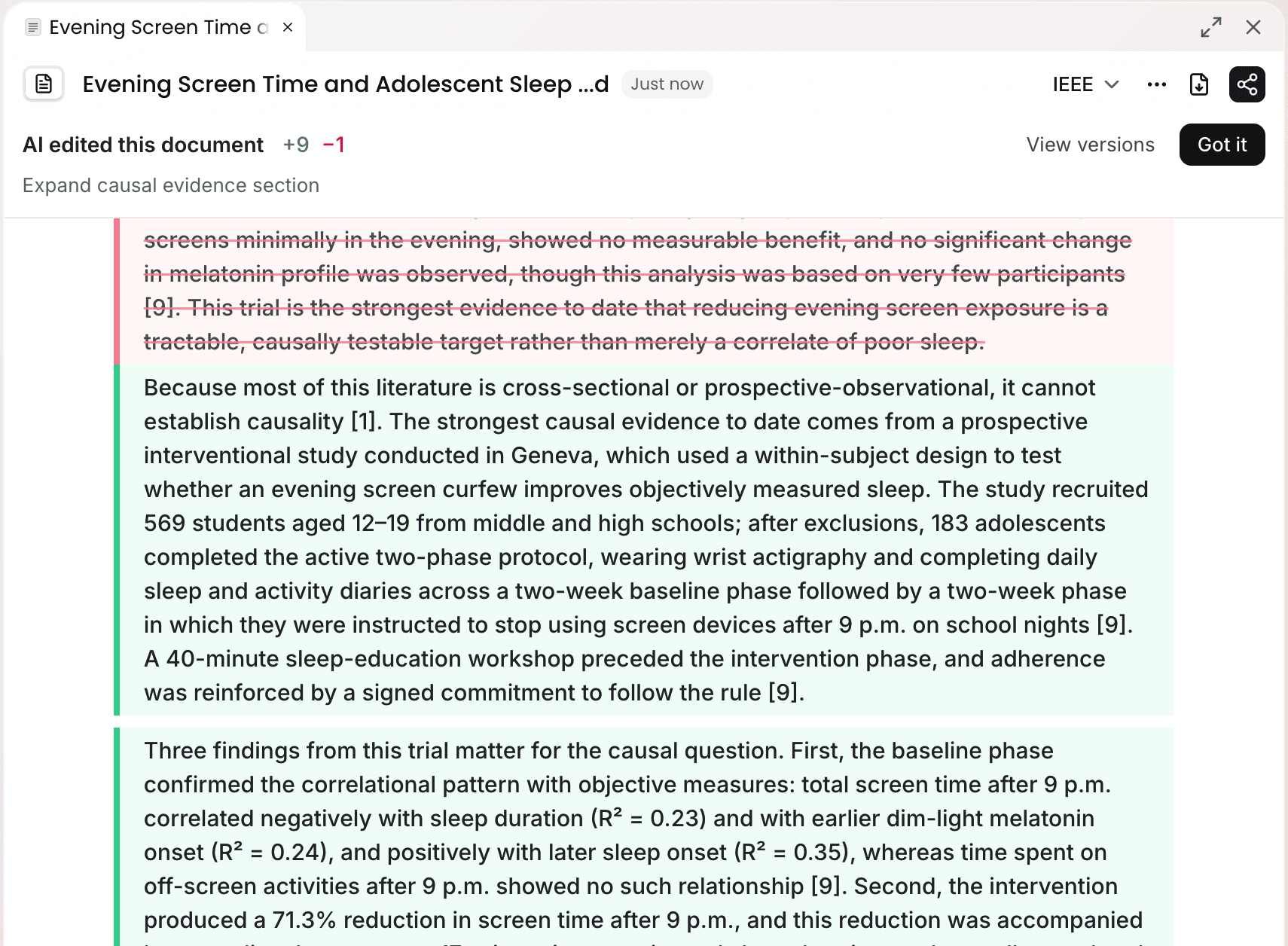 After writing, the changes are shown in the manuscript: green for additions, red for deletions