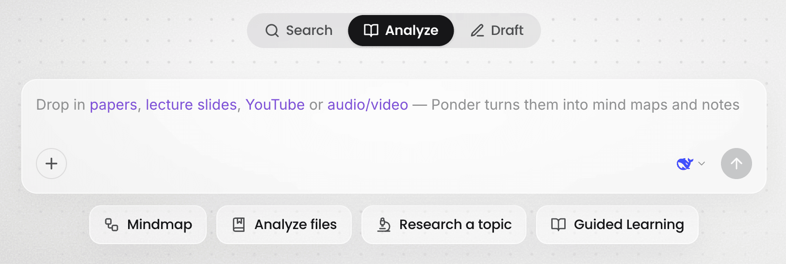 The four most common ways to start under the Analyze tab